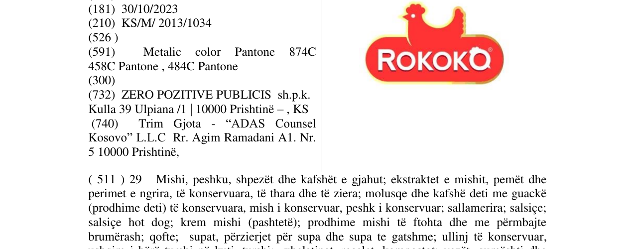 Zëri i markës ROKOKO në buletin