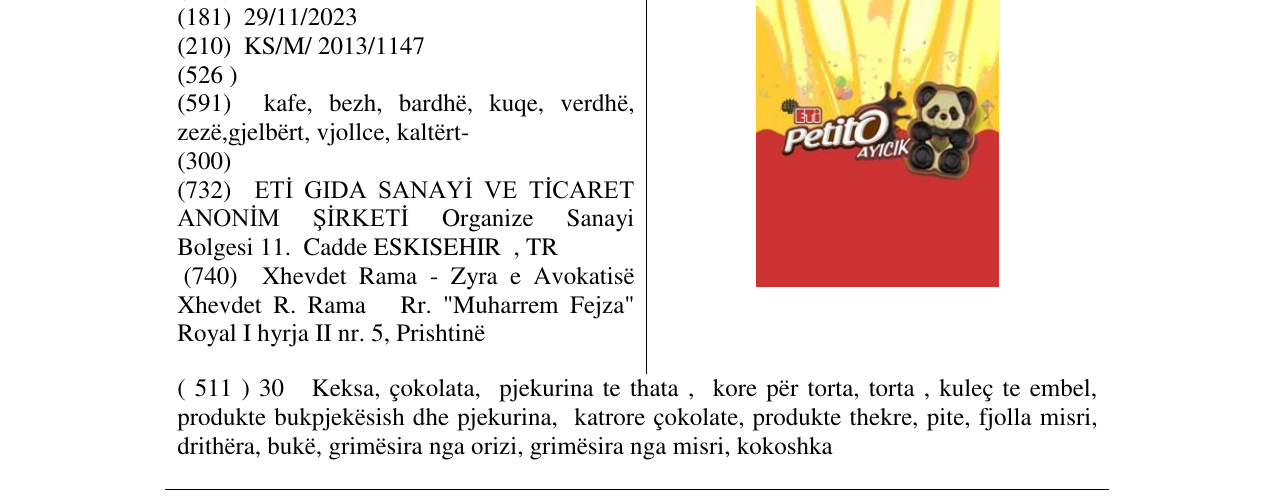 Zëri i markës Petito në buletin