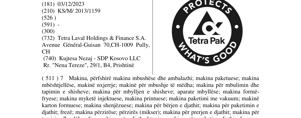Zëri i markës PROTECTS WHAT'S GOOD Tetra Pak në buletin