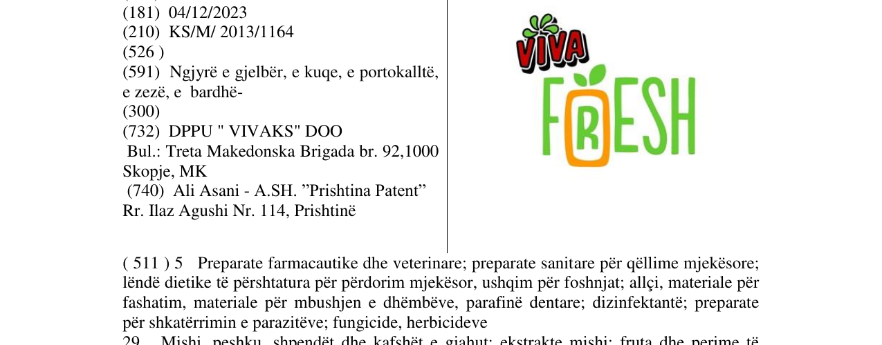 Zëri i markës VIVA Fresh në buletin