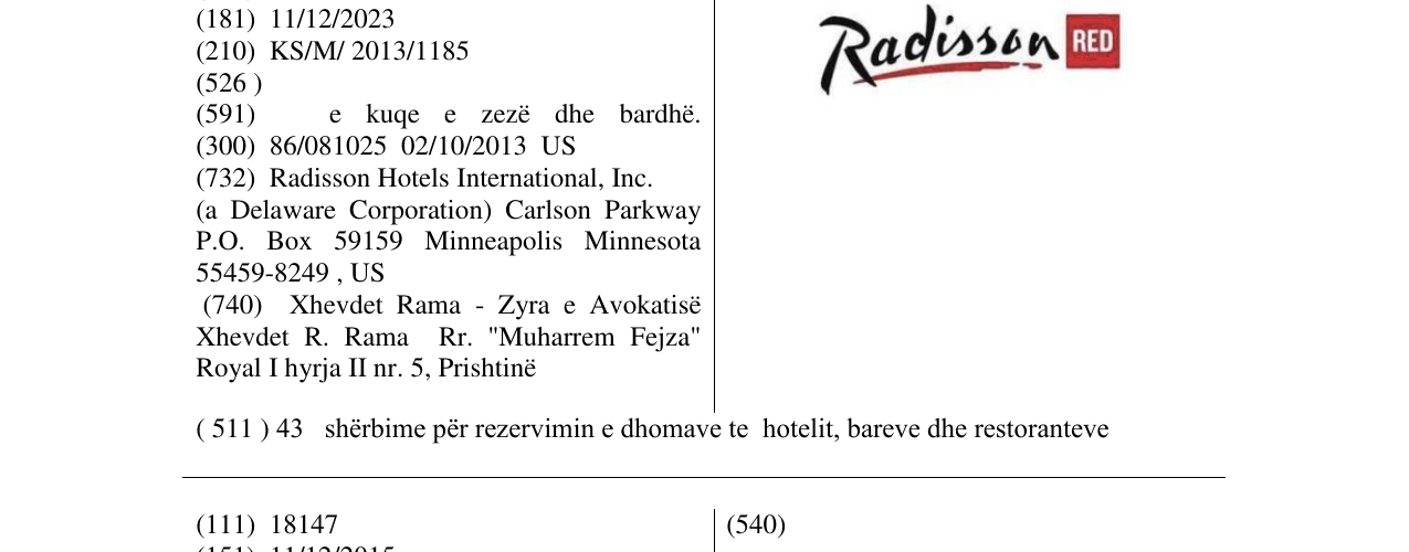 Zëri i markës Radisson RED në buletin
