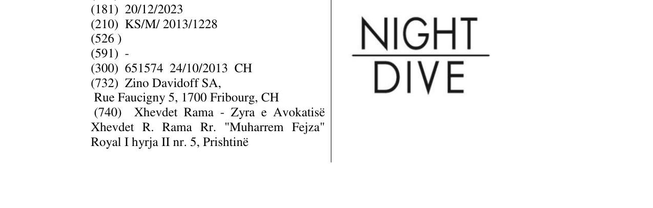Zëri i markës NIGHT DIVE në buletin