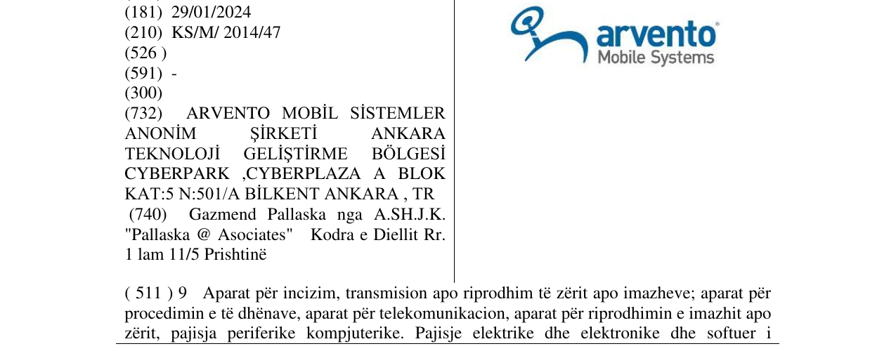 Zëri i markës arvento Mobile Systems në buletin