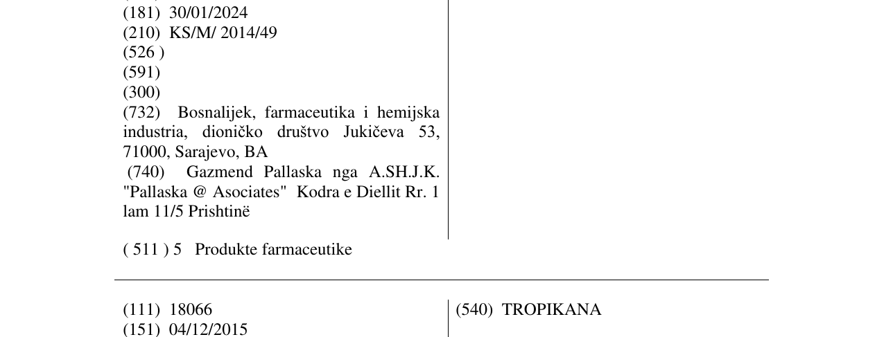 Zëri i markës LYSOBACT SPRAY në buletin