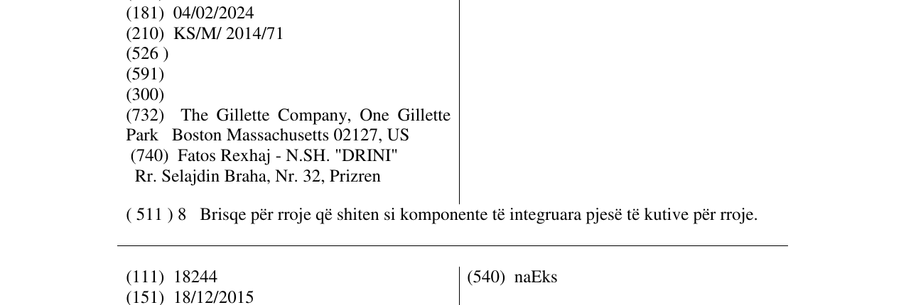 Zëri i markës DURACOMFORT në buletin