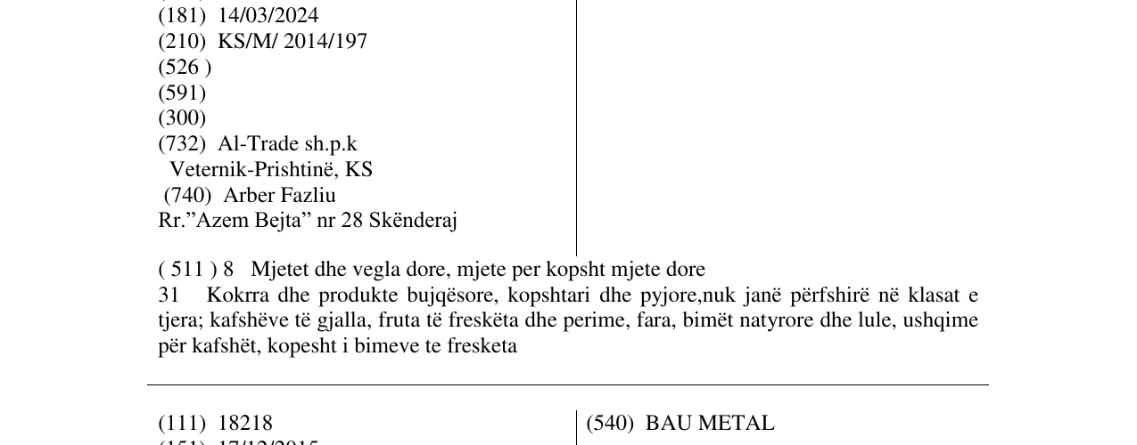 Zëri i markës BAU GARDEN në buletin