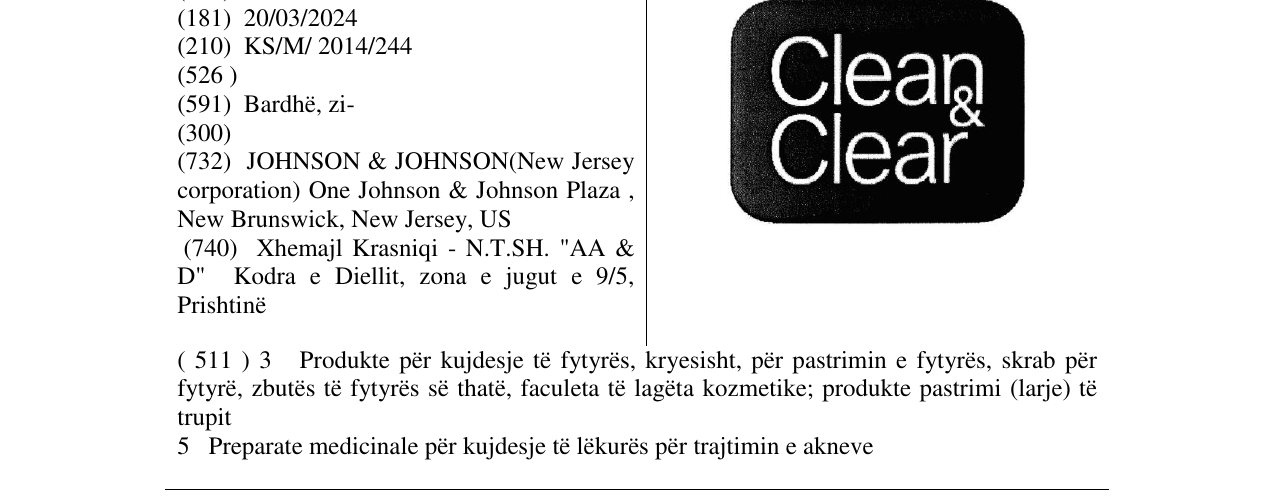 Zëri i markës Clean & Clear në buletin