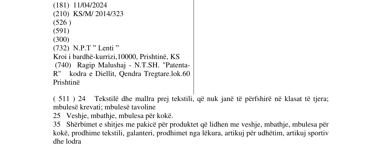 Zëri i markës LENTI në buletin