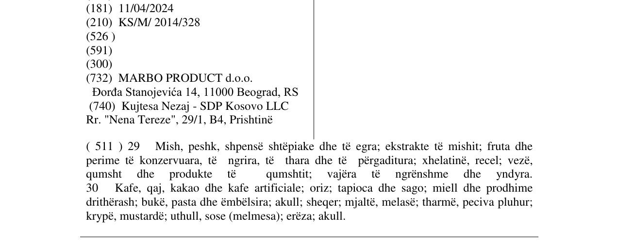 Zëri i markës KOKI RIKI në buletin