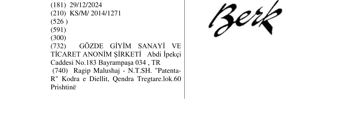 Zëri i markës Berk në buletin