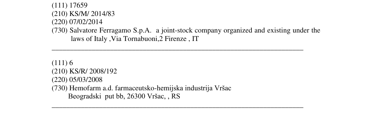 Zëri i markës Salvatore Ferragamo në buletin