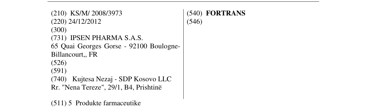 Zëri i markës FORTRANS në buletin