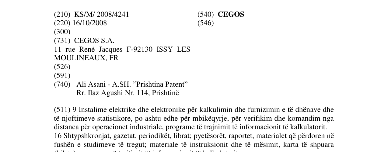 Zëri i markës CEGOS në buletin