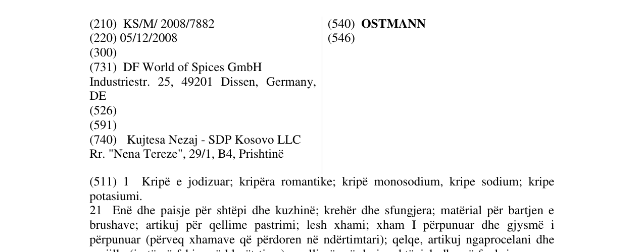 Zëri i markës OSTMANN në buletin