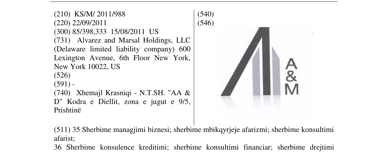 Zëri i markës A & M në buletin