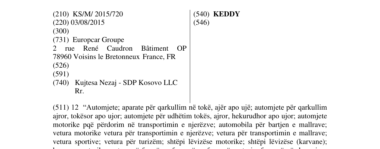 Zëri i markës KEDDY në buletin