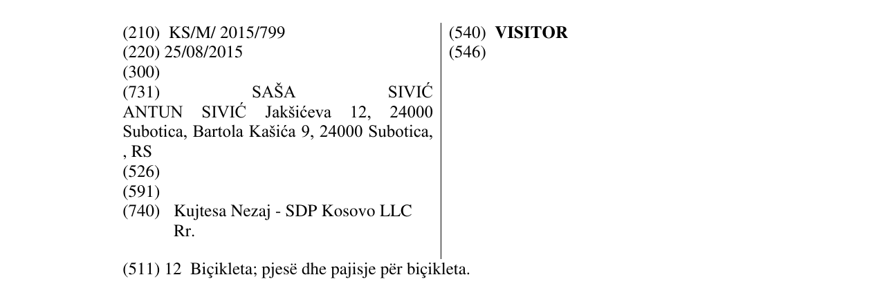 Zëri i markës VISITOR në buletin