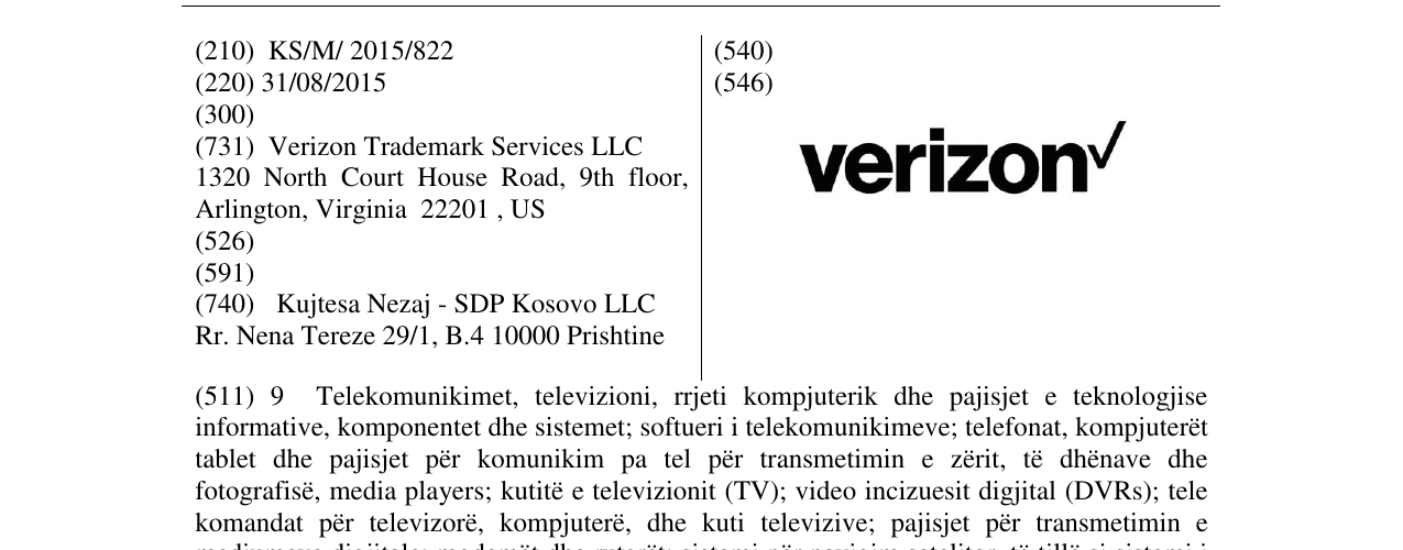 Zëri i markës verizon në buletin