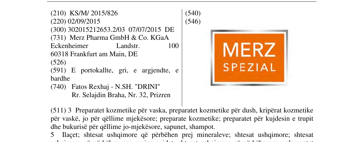 Zëri i markës MERZ SPEZIAL në buletin