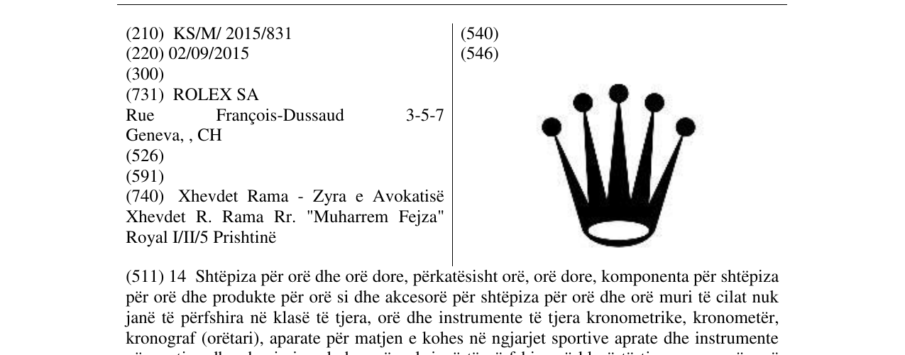 Zëri i markës Markë figurative në buletin