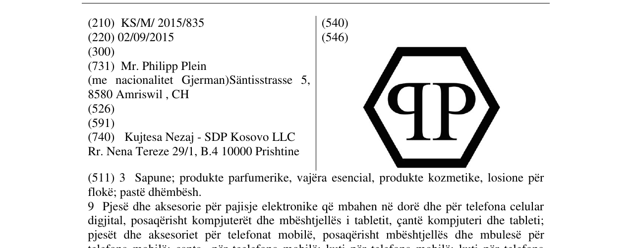 Zëri i markës PP në buletin