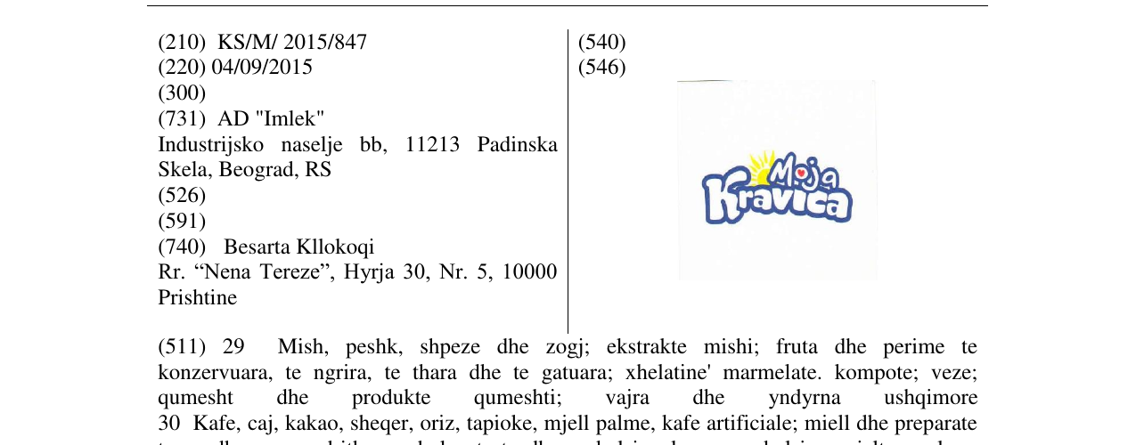 Zëri i markës Moja Kravica në buletin