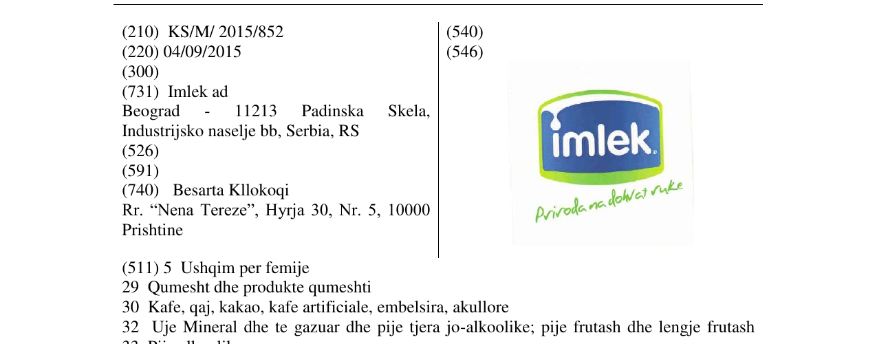 Zëri i markës Markë figurative në buletin