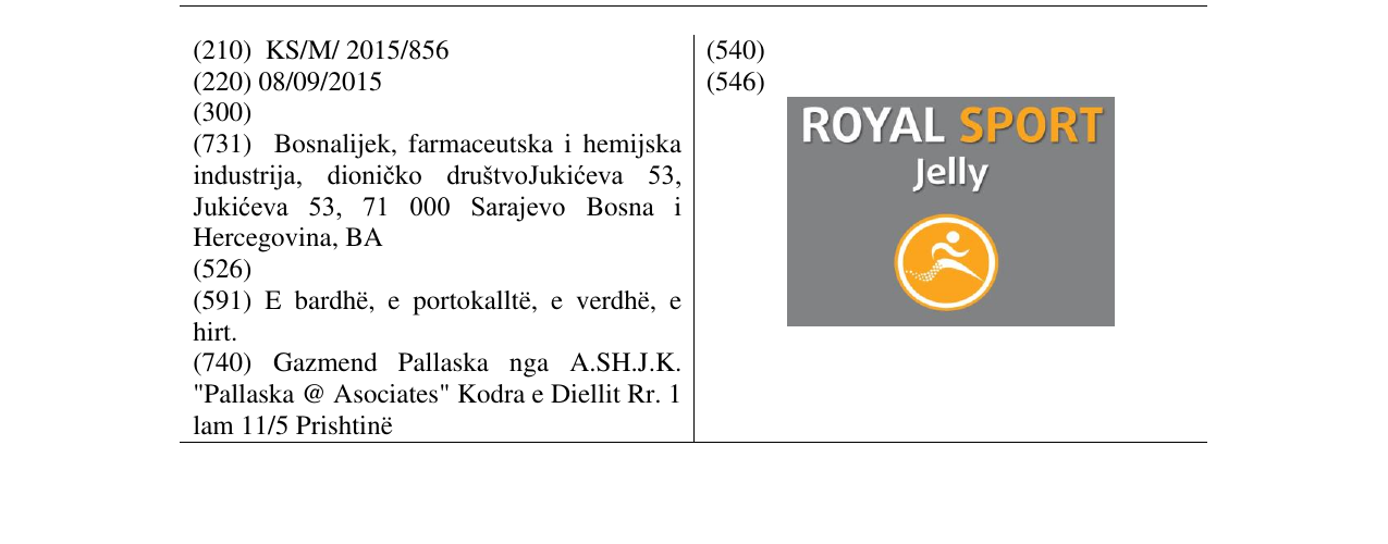 Zëri i markës Markë figurative në buletin