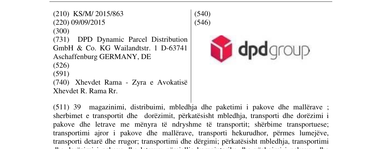 Zëri i markës Markë figurative në buletin