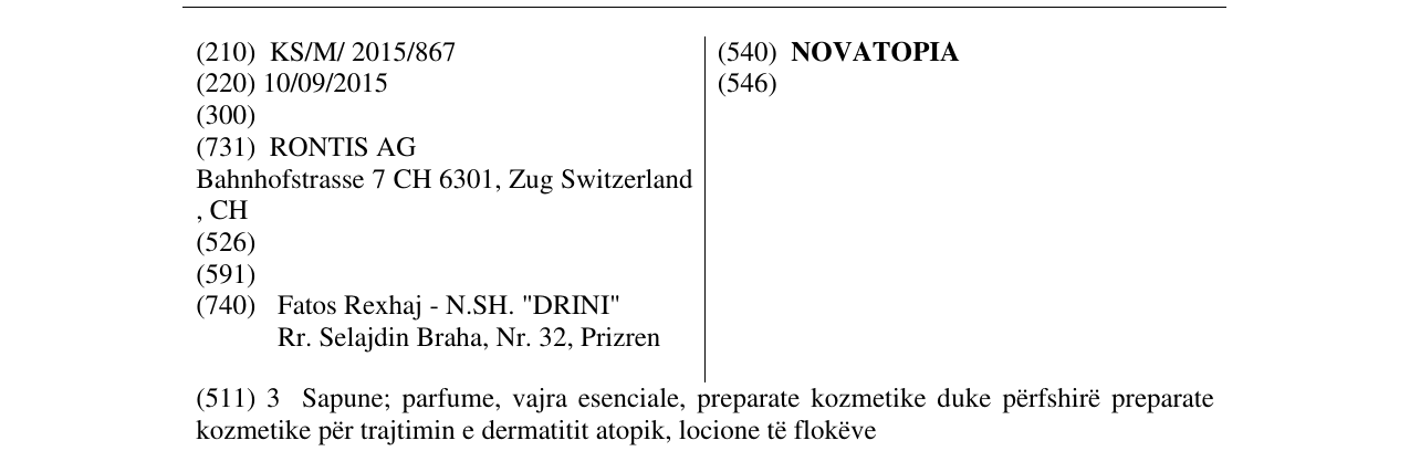 Zëri i markës NOVATOPIA në buletin