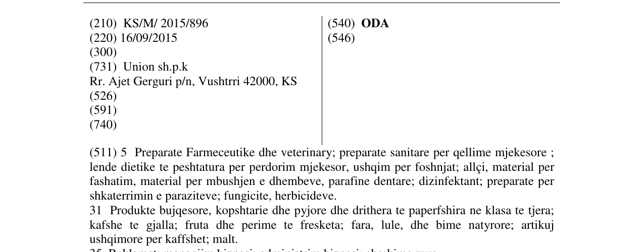 Zëri i markës ODA në buletin