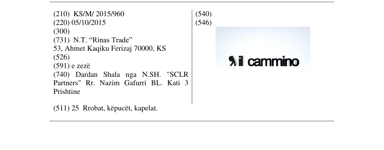 Zëri i markës il cammino në buletin