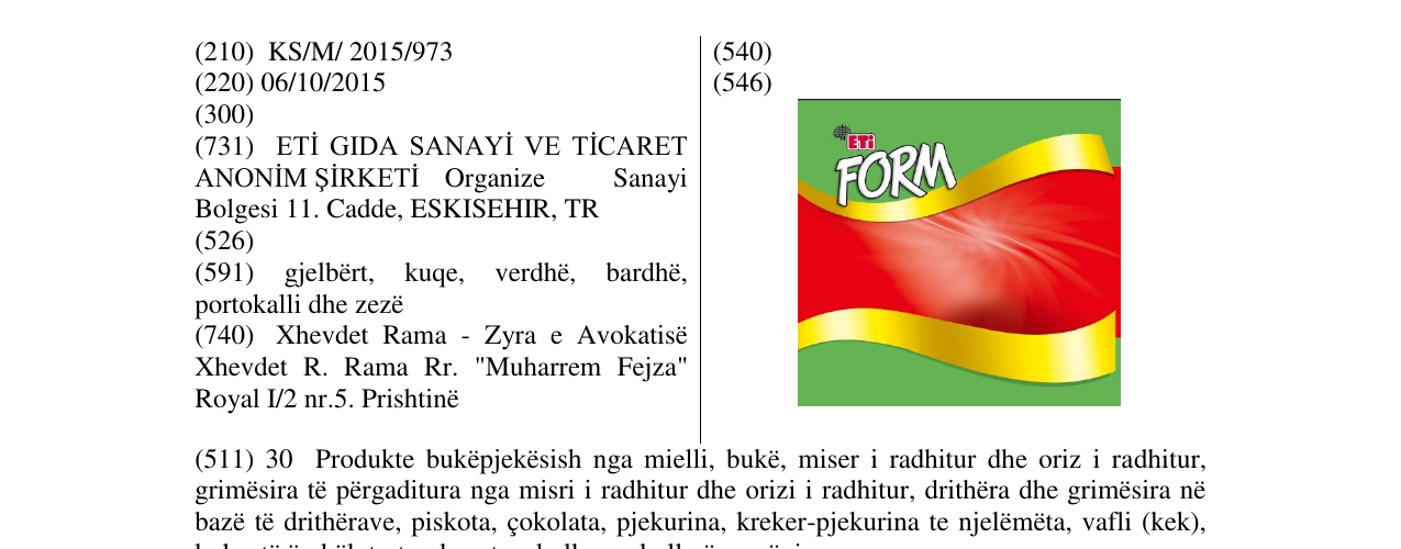 Zëri i markës ETi FORM në buletin