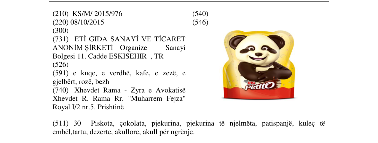 Zëri i markës ETi Petito në buletin