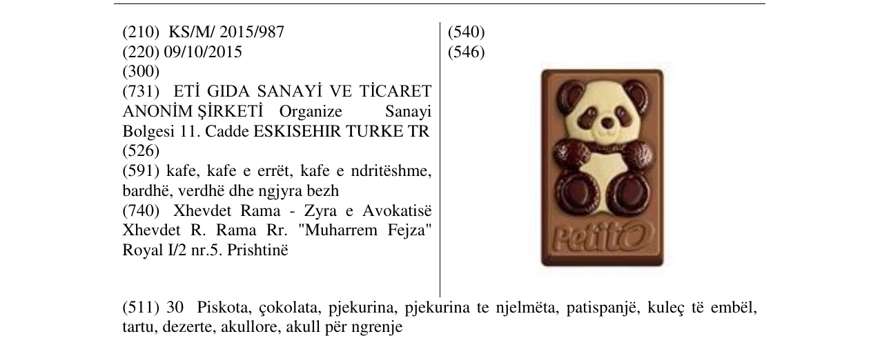 Zëri i markës Petito në buletin