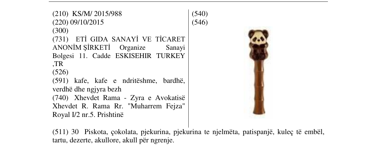 Zëri i markës Markë figurative në buletin