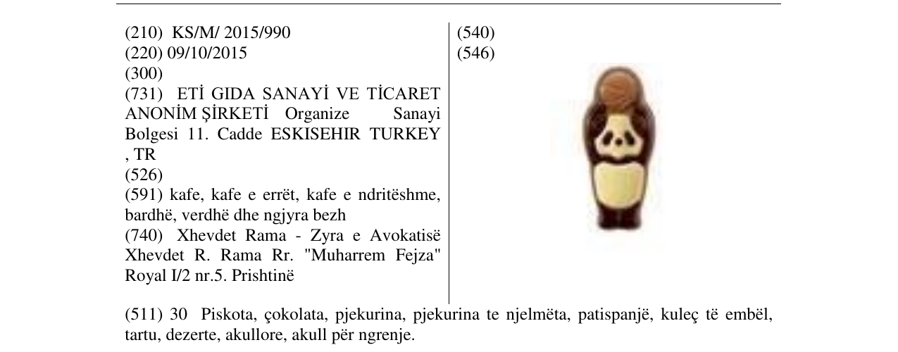 Zëri i markës Markë figurative në buletin