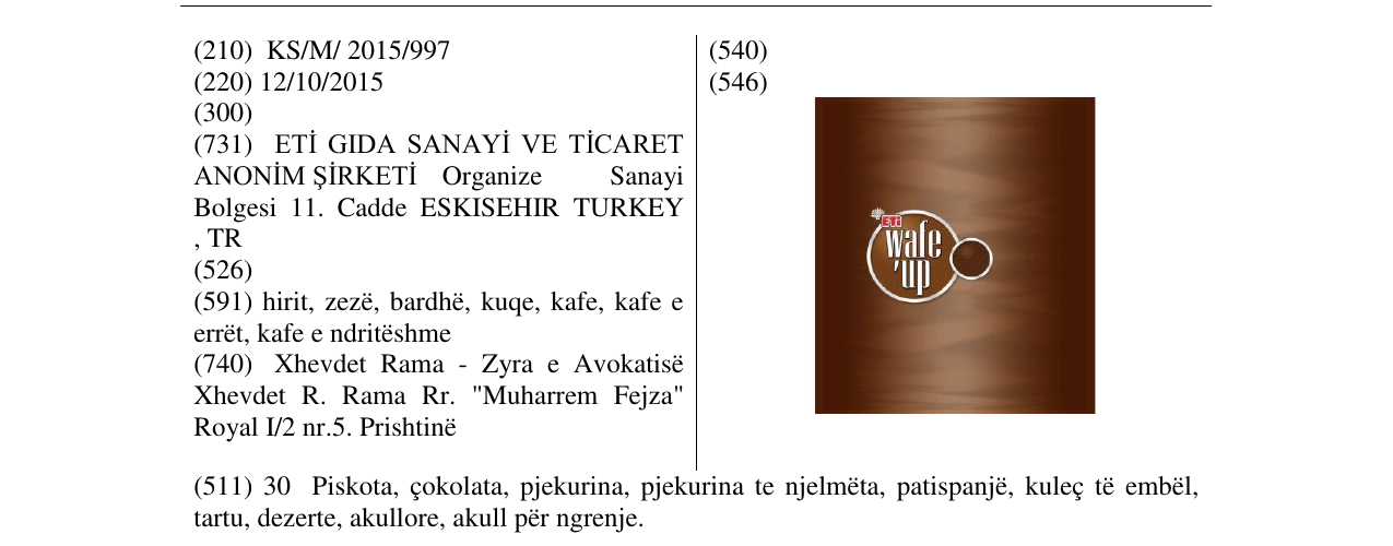 Zëri i markës ETi wafe'up në buletin