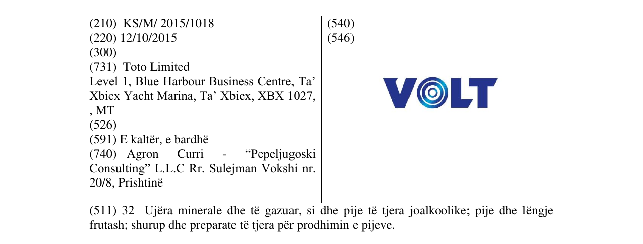 Zëri i markës VOLT në buletin