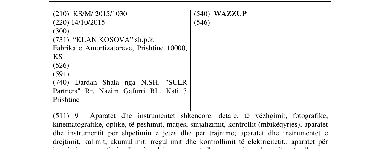 Zëri i markës WAZZUP në buletin
