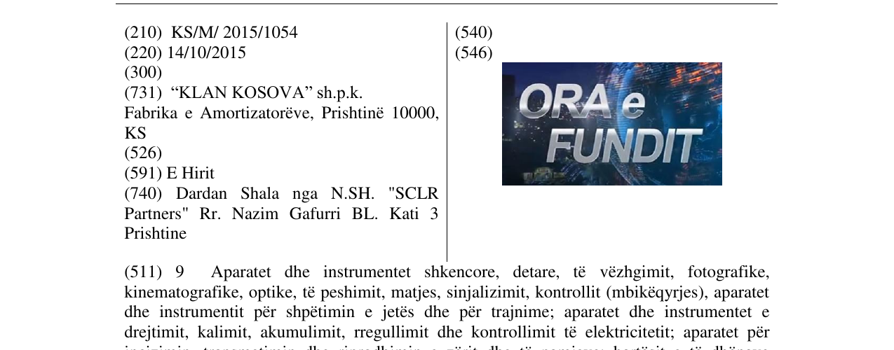 Zëri i markës ORA E FUNDIT në buletin