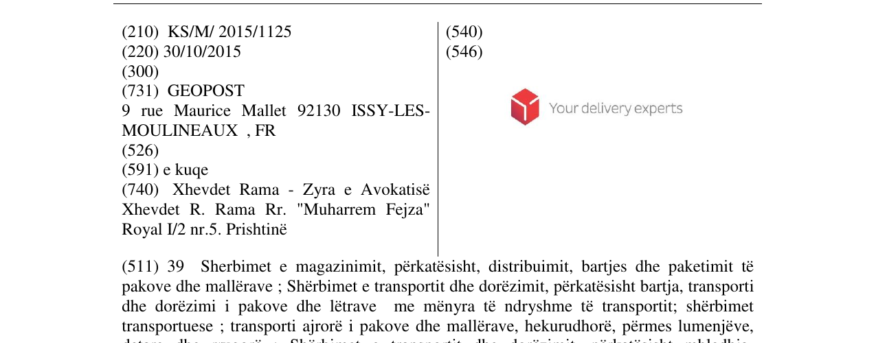 Zëri i markës Your delivery experts në buletin
