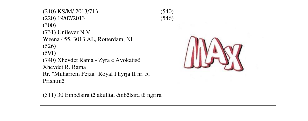 Zëri i markës MAX në buletin