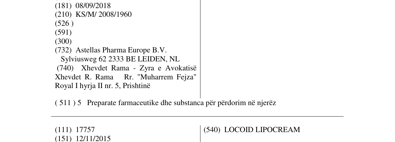 Zëri i markës LOCOIDON në buletin
