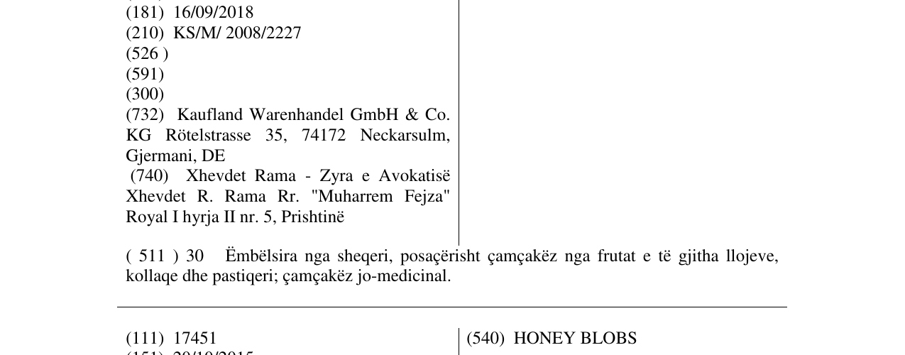 Zëri i markës GUMMY FARM në buletin
