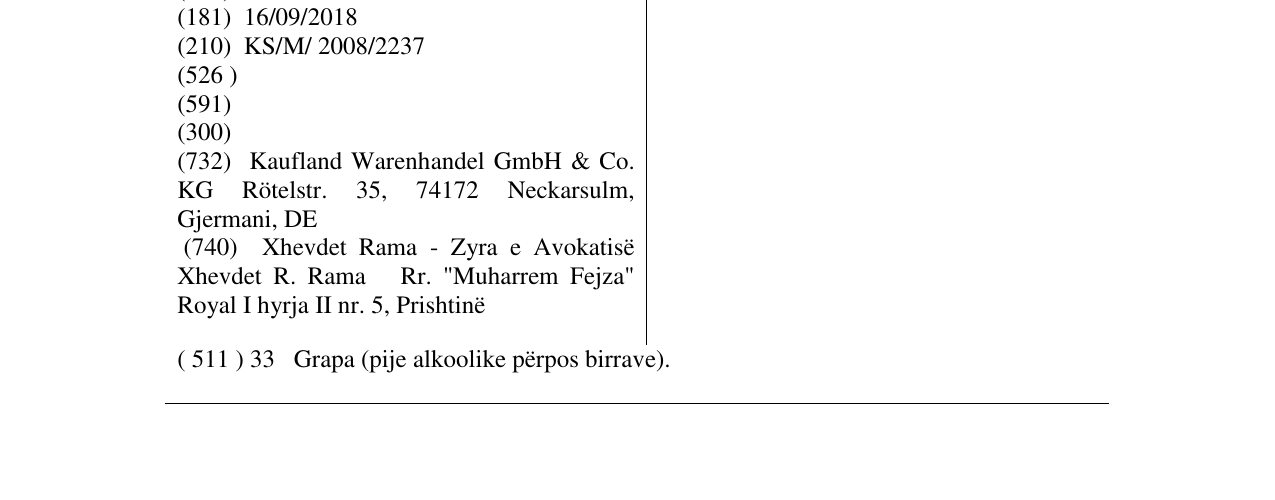 Zëri i markës GRAPPA DI LUCIA në buletin