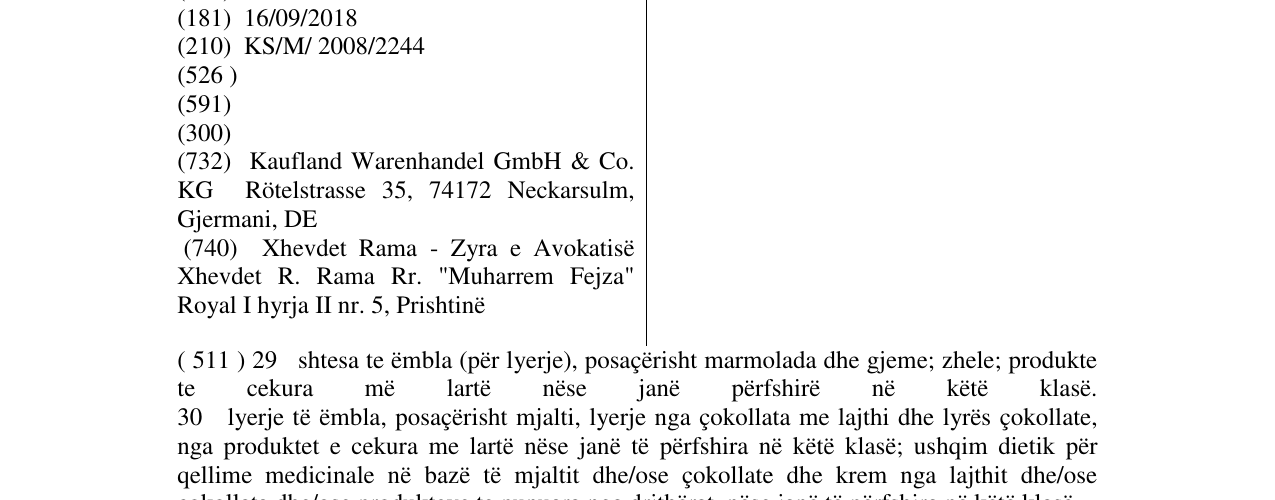 Zëri i markës CHOCREMO në buletin