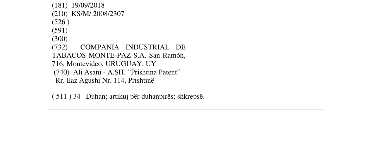 Zëri i markës CALVERT në buletin