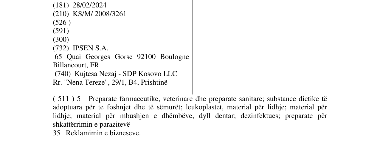 Zëri i markës IPSEN në buletin