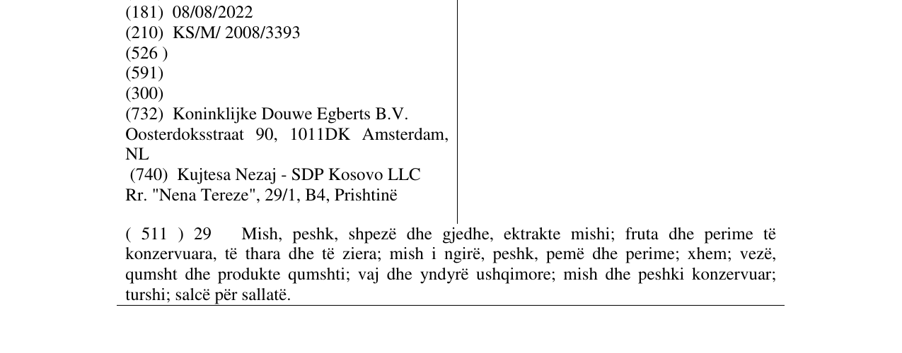 Zëri i markës PICK WICK në buletin
